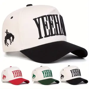 Unisex Letter Embroidered Patchwork Baseball Cap Outdoor Sport Adjustable Sunscreen Leisure Hat Spring Autumn Travel Tourism Beach Vacation