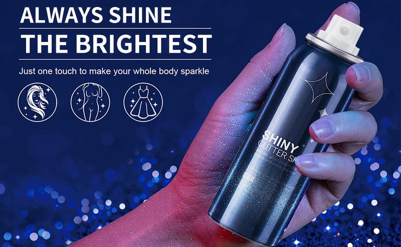 [TikTok Exclusive Offers] HANYWIL New upgrade Body Glitter, Glitter Spray for Hair and Body, Spray, Hairspray Clothes, Long-Lasting Shimmer Suitable Stage, Festival Rave Makeup Prom 2.11 Fl Oz Cosmetic Daily