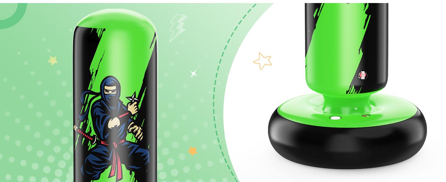 QPAU Kids' Boxing Bag with Gloves, 66-Inch PVC Inflatable Bag for Boys & Girls Ages 5-12, Indoor/Outdoor Karate Kickboxing MMA Practice Set Martial Arts Training QPAU Kids' Boxing Bag with Gloves, 66-Inch PVC Inflatable Bag for Boys & Girls Ages 5-12, Indoor/Outdoor Karate Kickboxing MMA Practice Set Martial Arts Training