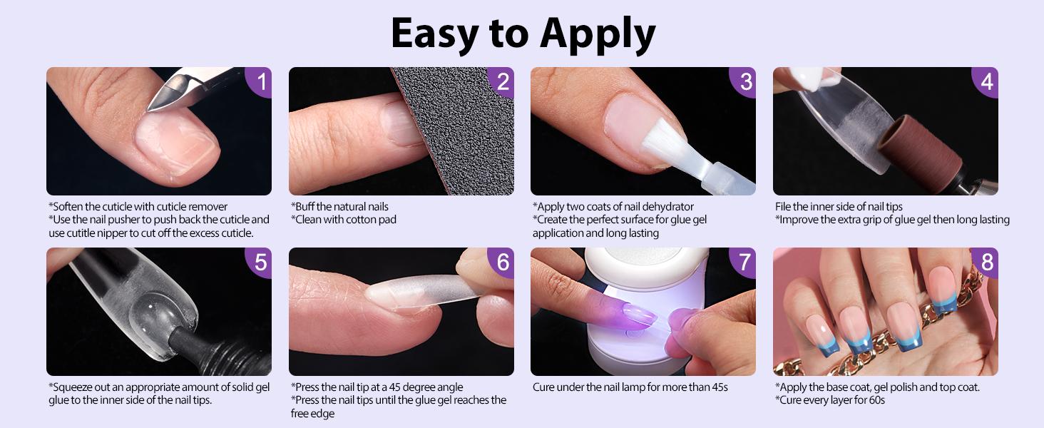 BTArtboxnails 30g Solid Nail Gel for Nail Tips and brush-on nail glue, Upgrade Cure Needed Nail Gel for Fake Nails Long Lasting, Super Strong Adhesion Nail Gel