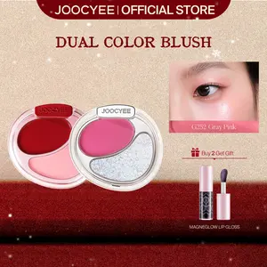 JOOCYEE Dual Color Blush, Glossy, Matte, Highlighter, Brightening, Contour, Cream, Powder, Everyday Makeup, Party, Prom, Wedding, Date, Gift, Travel-Friendly, Rush Ready, Pink, Cosmetic, Valentines Day Gift, New Year