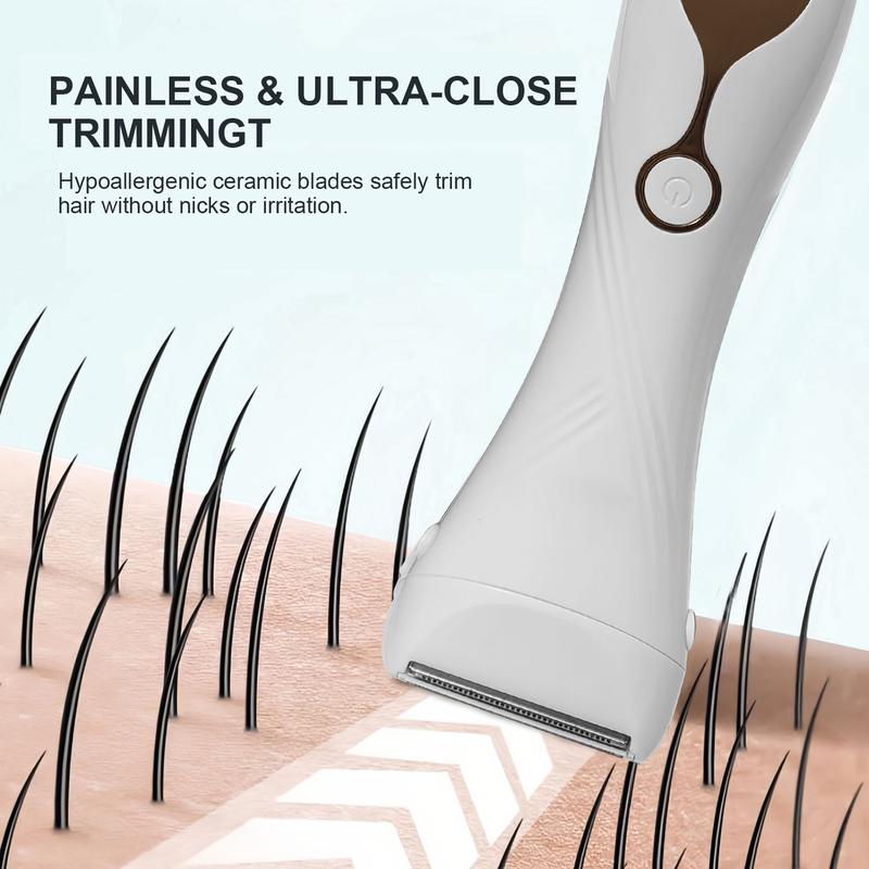 Smooth & Safe Electric Shaver for Women, Rechargeable Dry Use Razor for No Nicks & Bumps on Legs, Underarm, Bikini Area, Gentle Lady Shaver