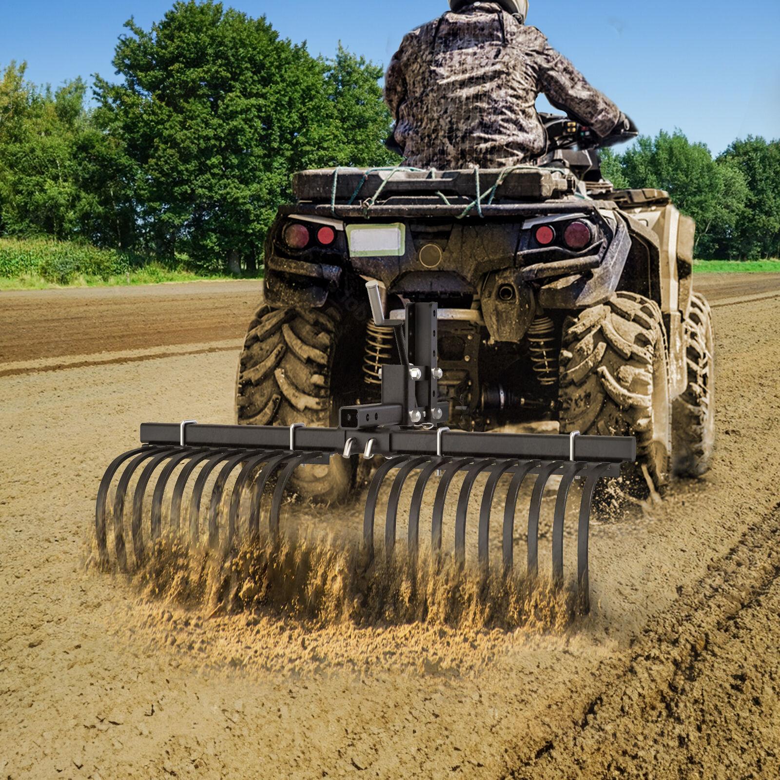 YITAMOTOR ATV/UTV Landscape Rake Implement for Removal of Rock, Grass Clumps and Debris Fits for YITAMOTOR ATV/UTV Manual Implement Lift