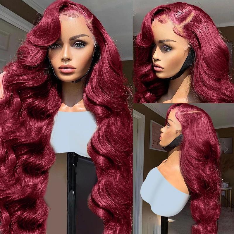 Bling Hair 30 32 inch Burgundy Color Hd Transparent 13x4 Lace Frontal Wig For Women 180% Density 13x6 99J Lace Front Brazilian Remy Wigs