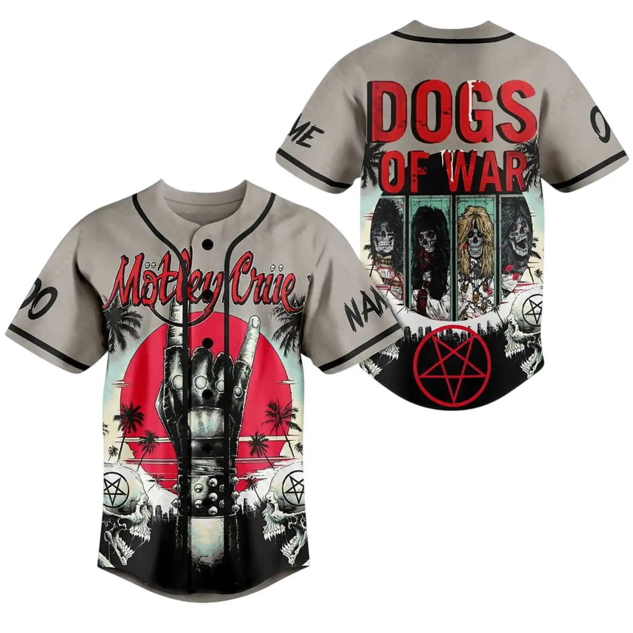 Motley Crue Baseball jersey Tour Custom Baseball Jersey Shirts