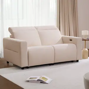 ModernMate 96" Power Reclining 3-Seater Sofa, Oversize Zero Gravity Recliner Sofa with Manual Adjustable Headrest, Zero Wall Hugger Recliner Couch with USB & Type-C Ports, 27.6" Extra Wide Seat, Beige