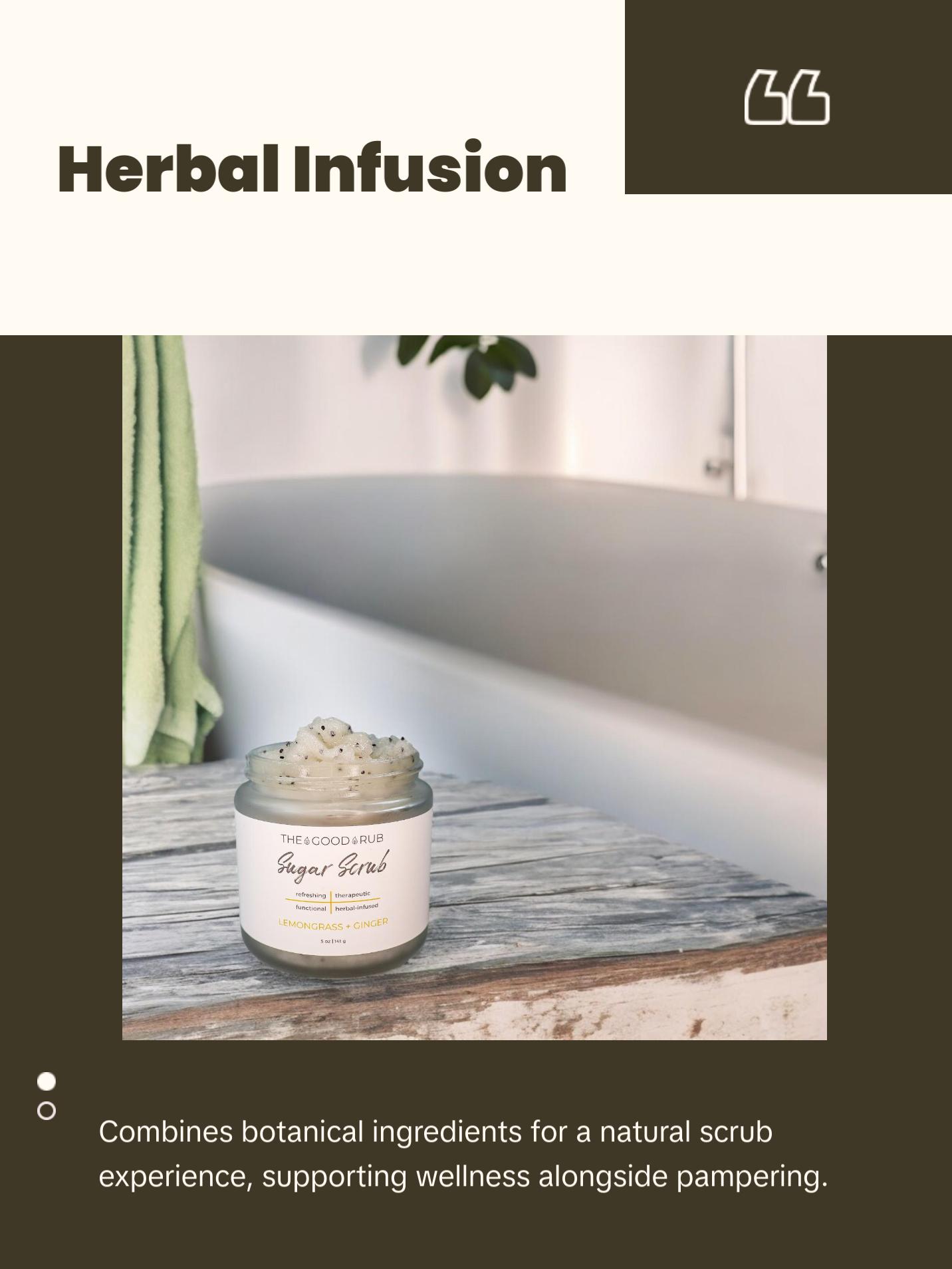 Lemongrass + Ginger Sugar Scrub - Pain and Circulation Support