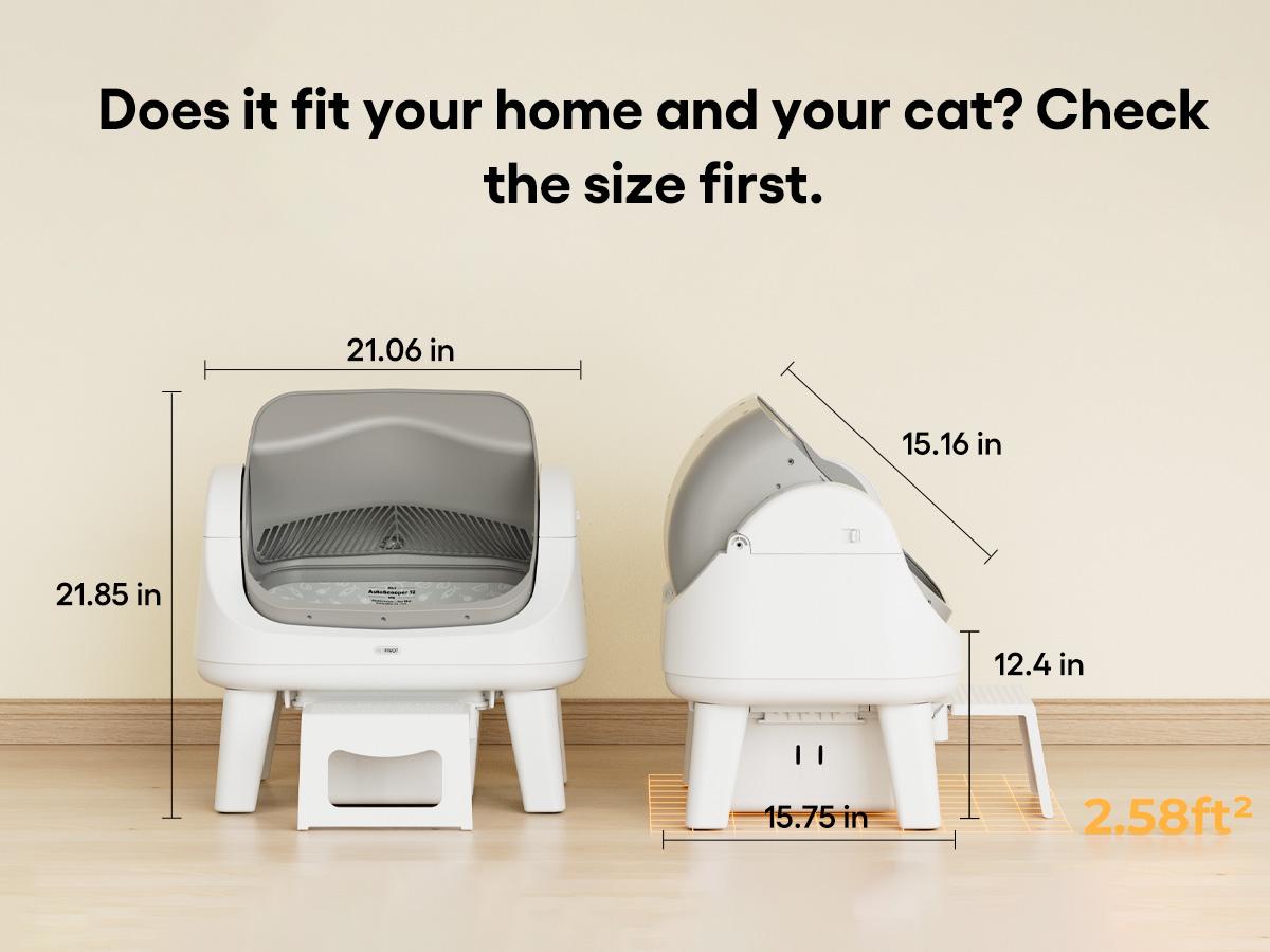 PetPivot AutoScooper 12 Open-Top Self-Cleaning Cat Litter Box – Sealed Waste Drawer, Includes Trash Bags & Entry Step