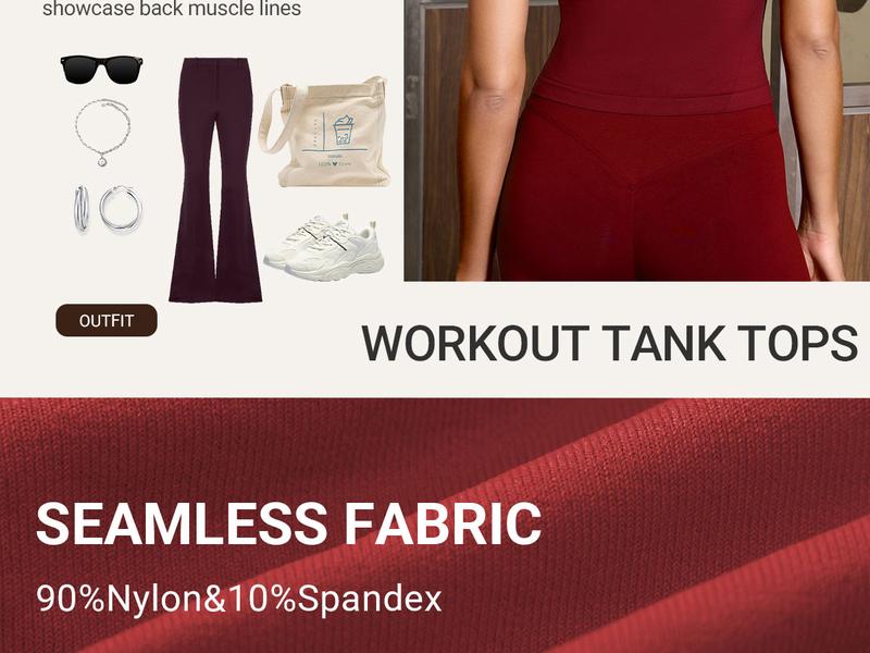 YEOREO SoftHue Women's Impact Halter Tank Top Longline Backless Scoop Neck Built-in Bra Sports Workout Gym Crop Top