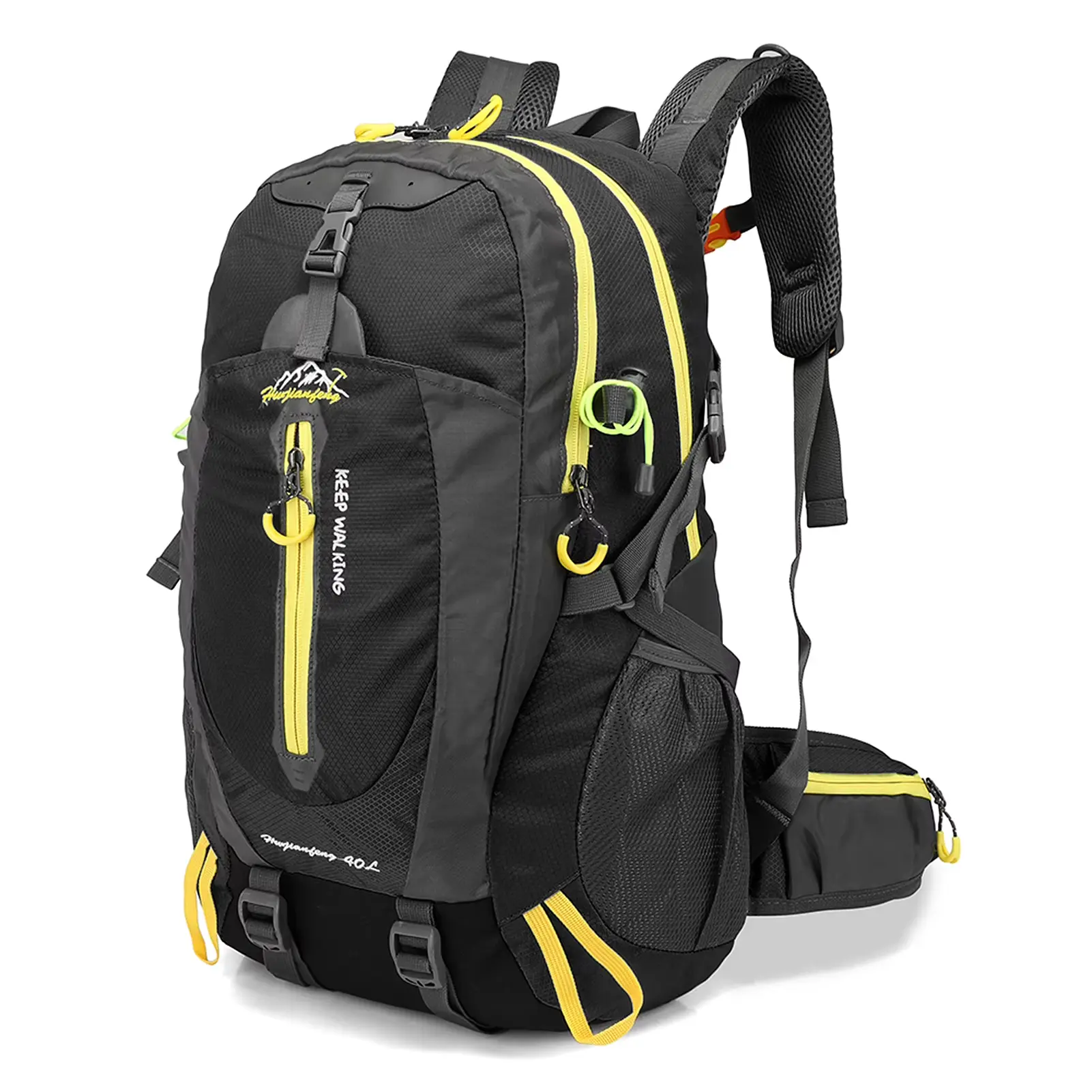 TOMSHOO 40L Nylon Fabric Hiking Backpack - Compact, Lightweight, Durable Zippers, Adjustable Straps, Laptop Storage for Men’s Outdoor Travel, Camping