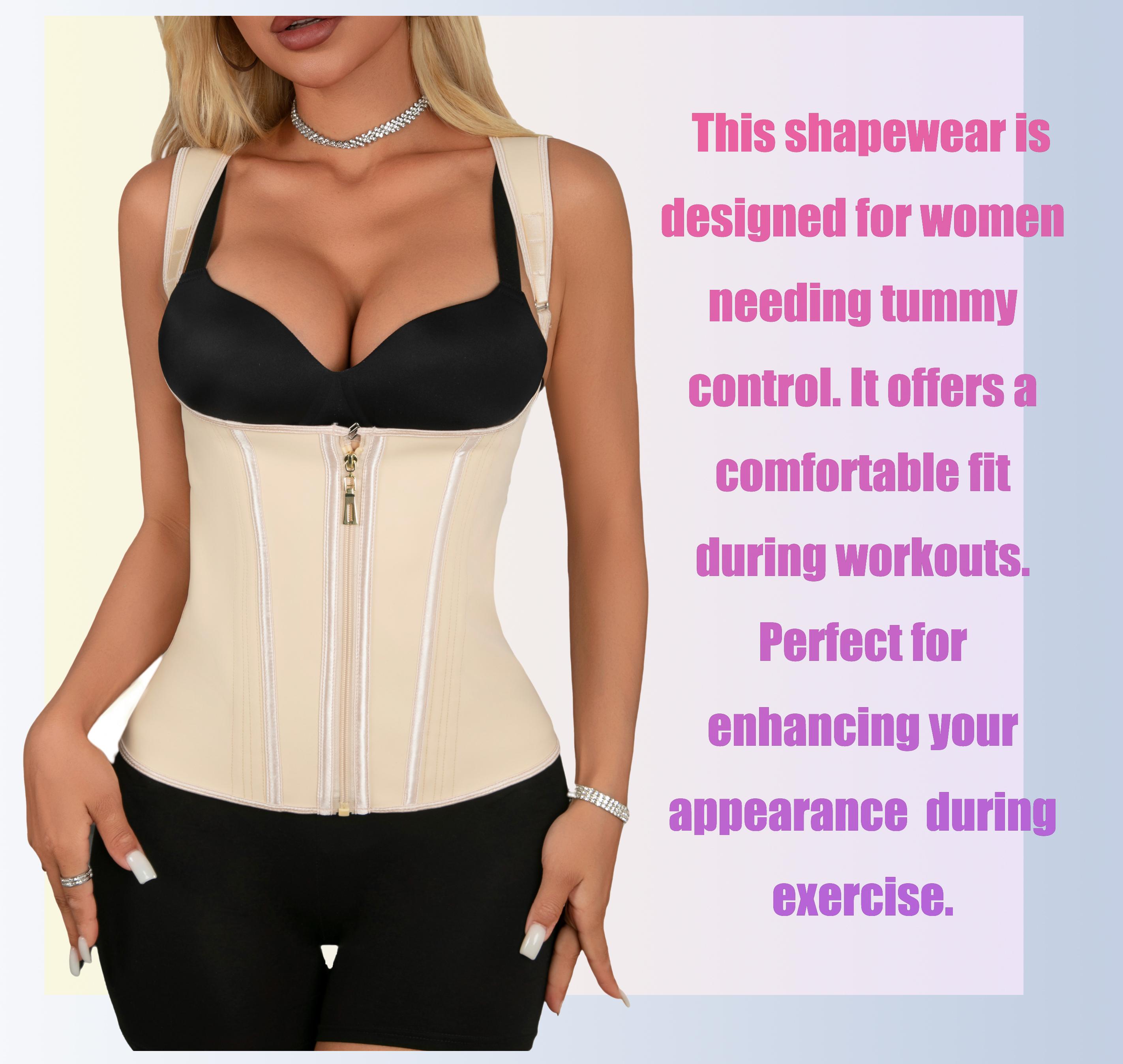 Women Waist Vest Shaperwear For Women Tummy Control with Adjustable Straps And Hook Shapewear Womenswear Top Colombian Compression Comfort Sexy Basic Black Minimalist Zipper Trainer faja Corset
