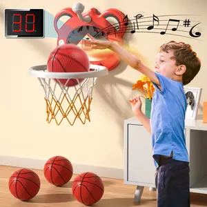 Wall-mounted quiet mini basketball hoop set with high-elasticity rubber basketball—silent shooting with no disturbance, Easy to install in bedrooms, rooms, and courtyards,Children’s indoor/outdoor sports toy, fun interactive shooting toy for boys and girl
