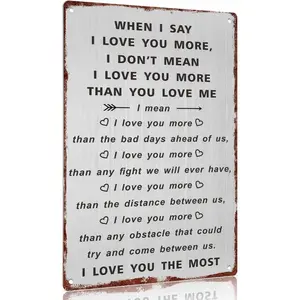 12x8 Rustic Aluminum Love Sign Heartfelt Couple Quote Ideal Valentine's Gift