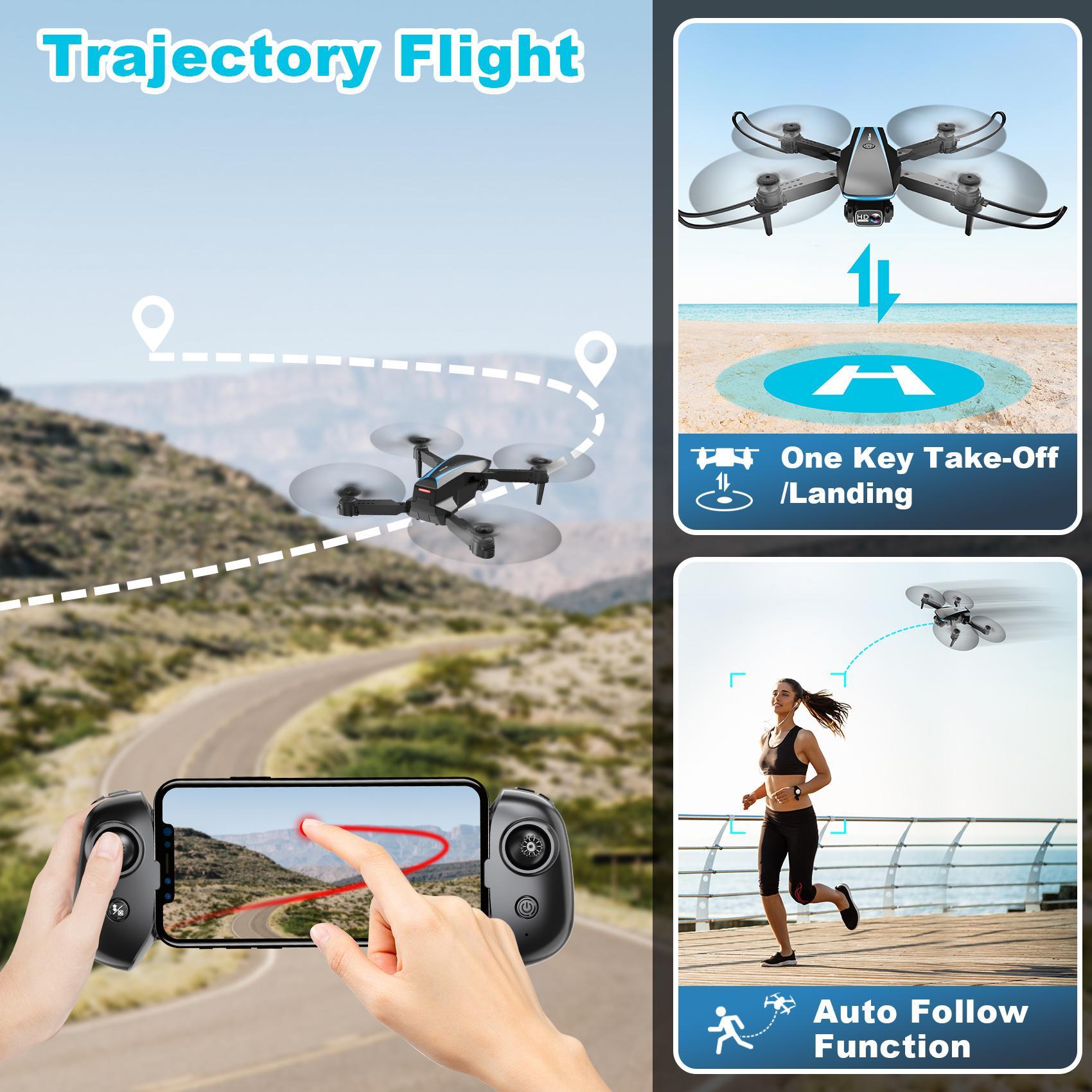 1080P HD Camera Drone for Beginners (Kids/Adults) - Foldable Mini Design, Stable Hover, Trajectory Flight, 90° Lens, 3D Flip, One Key Start - Gift Idea! 1080P HD Camera Drone for Beginners (Kids/Adults) - Foldable Mini Design, Stable Hover, Trajectory Flight, 90° Lens, 3D Flip, One Key Start - Gift Idea!