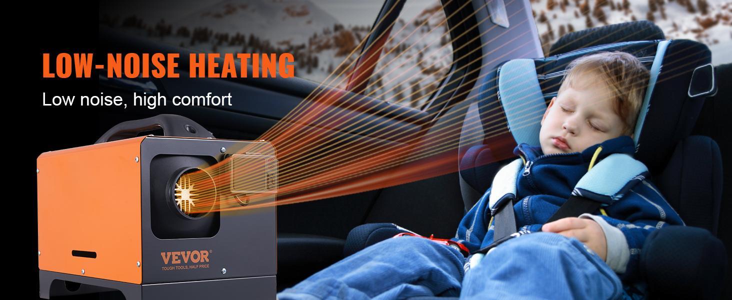 VEVOR Diesel Air Heater, 12V 8KW Horizontal All-on-one with Bluetooth App and LCD, Automatic Altitude Adjustment Max 18045 ft, Portable Parking Heater Fast Heating Low Noise, Diesel Heater for Truck RV Trailer Camper Van Boat and Indoors