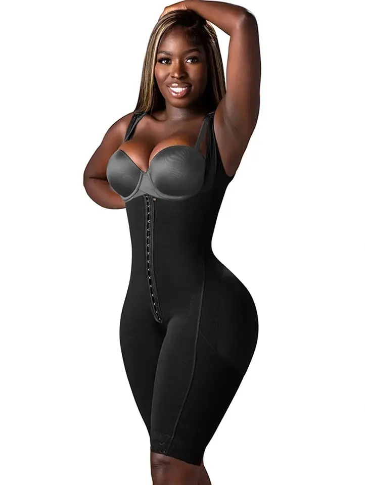 SNATCHED BODY Faja Colombiana Stage 1 Faja for Wide Hips and Booty Open Bust with Waist Shrinking Technology, No Rear Compression for Booty, Padded Straps - Comfort