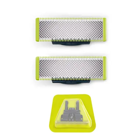 2-Pack Universal Replacement Blades Head Razor Shaver Cutter for Electric Trimmer & Shaver | Compatible with Most OneBlade-Style Handles | Stainless Steel Precision Cutting Head for Men’s Grooming & Beard Trimming
