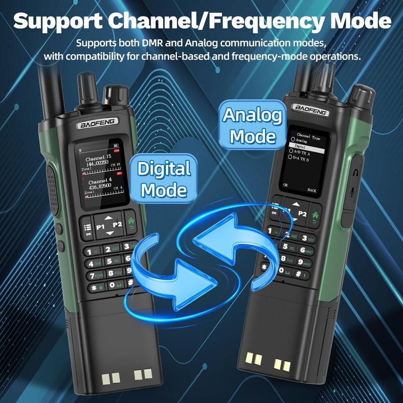 BAOFENG DM32 DMR Radio Long Range Ham Radio Handheld Rechargeable Walkie Talkies with NOAA Weather Radio with 3800mAh Battery for Survival Gear