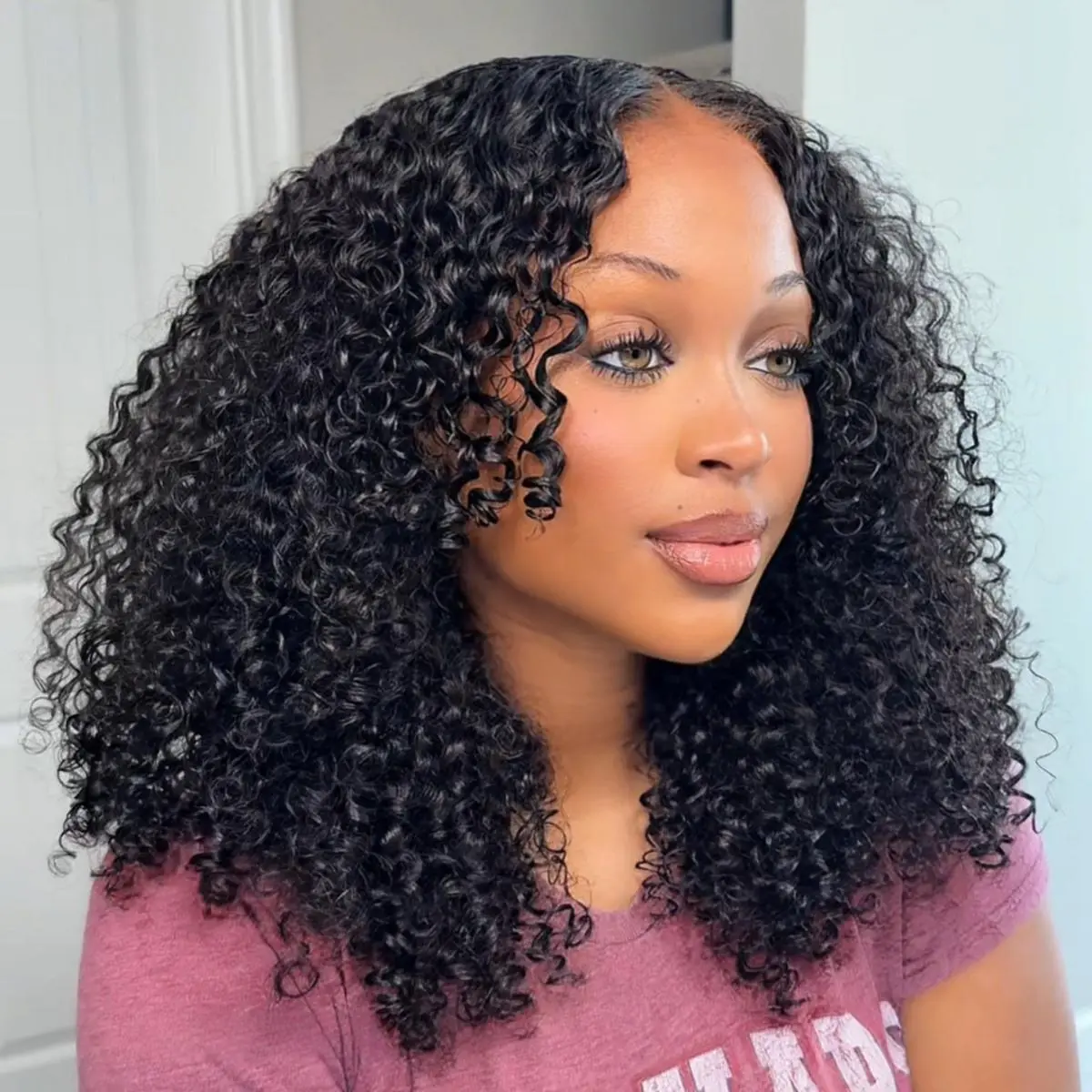 [Deep Curly] Megalook 100% Human Hair 13x6 Glueless HD Lace Front Wig for Black Women, Female Deep Curly Pre-Everything Put On Go Wig with Natural Hairline, Tiny Knots, Skin Melt Effect, Adjustable Drawstring