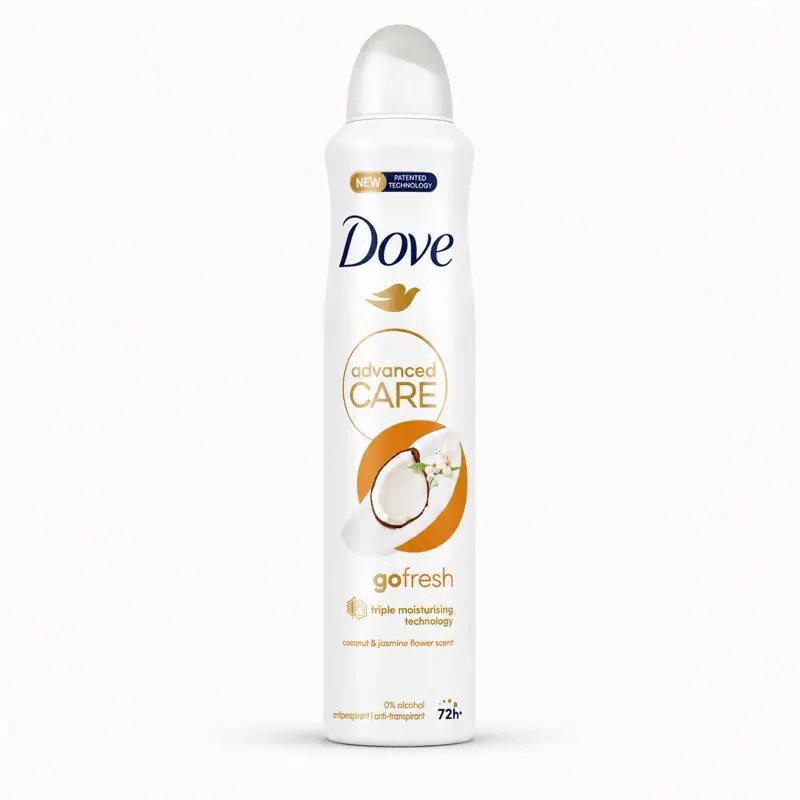 Dove Advanced Care Go Fresh Antiperspirant Spray, Coconut & Jasmine Flower Scent, 72H Protection, 250ml