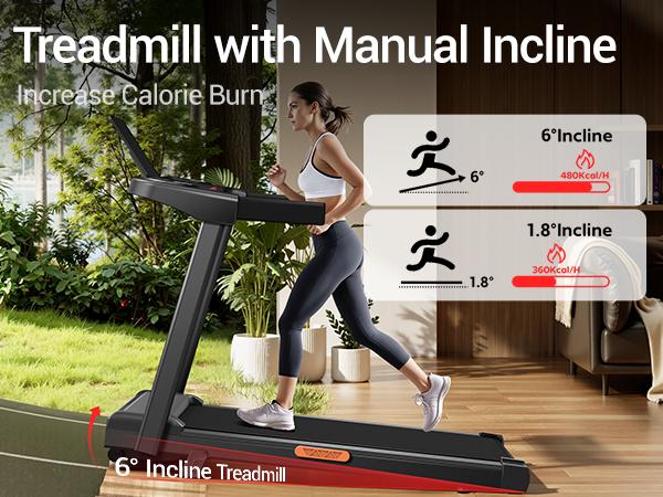 Incline Treadmill with Handle for Home and Office, Folding Treadmills with 300 Lbs Weight Capacity, 3.0HP Quiet Walking Pad Treadmill, Three LED Screen Display SpringStatements