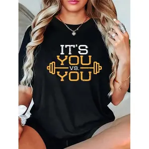100% Cotton Its Vs You Workout Gym Workout Motivation Fitness Men Women T-Shirt