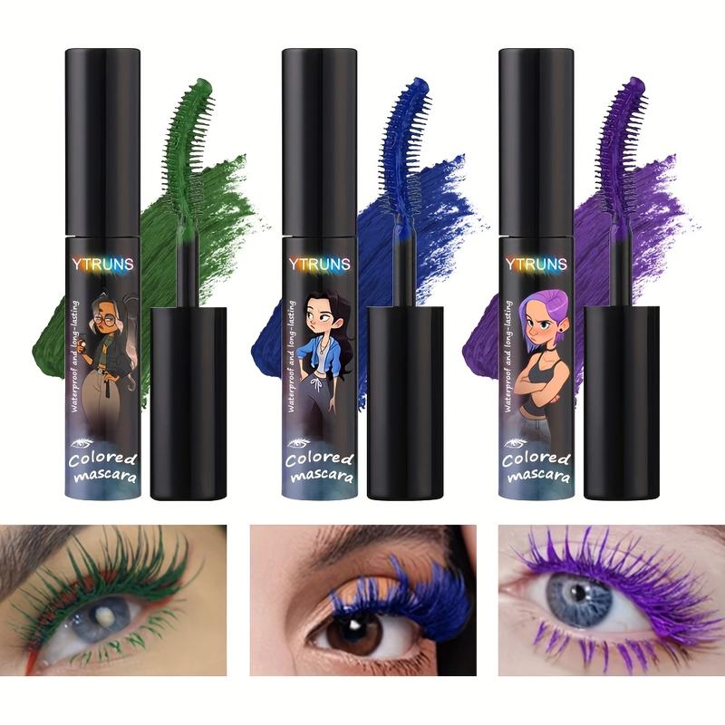 YTRUNS Color Mascara Purple Tone Thickening Lengthening Long-lasting Effect Waterproof for All Skin Types Christmas Party Stage Makeup - Lash