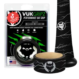 VukGripz Pulse Bat Grip Tape - Grippy (Not Sticky) for Sweat, Rain & Heat | USA Made