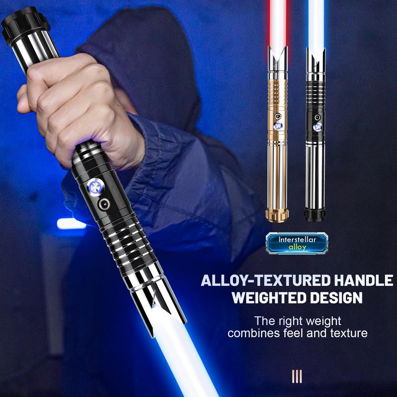 Smooth Swing Real Light Saber 16 Sound Fonts, Motion Control Light Sabers, Infinite Color Changing and 16 RGB Light Saber for Adults Support Heavy Dueling