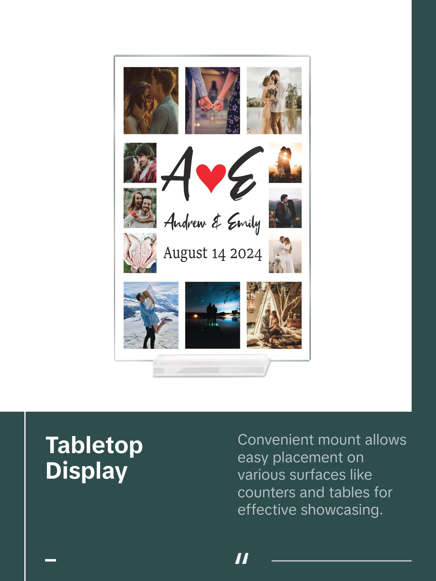 MIRACLE PRINTS Personalized Acrylic Plaque for Couples- A Timeless Anniversary Keepsake Custom Acrylic Sign - Small Acrylic Business Signs - Custom Text Sign - TableTop Acrylic Signs - Acrylic plaque Decor Mount