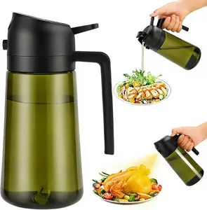 2-in-1 Glass Oil Sprayer & Dispenser Bottle, Ideal for Olive Oil Cooking, Air Fryers, and Salad Dressing – Kitchen Gadget & Air Fryer Accessory