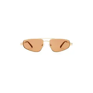 Le Specs Treasure Sunglasses in Gold & Chocolate Mono