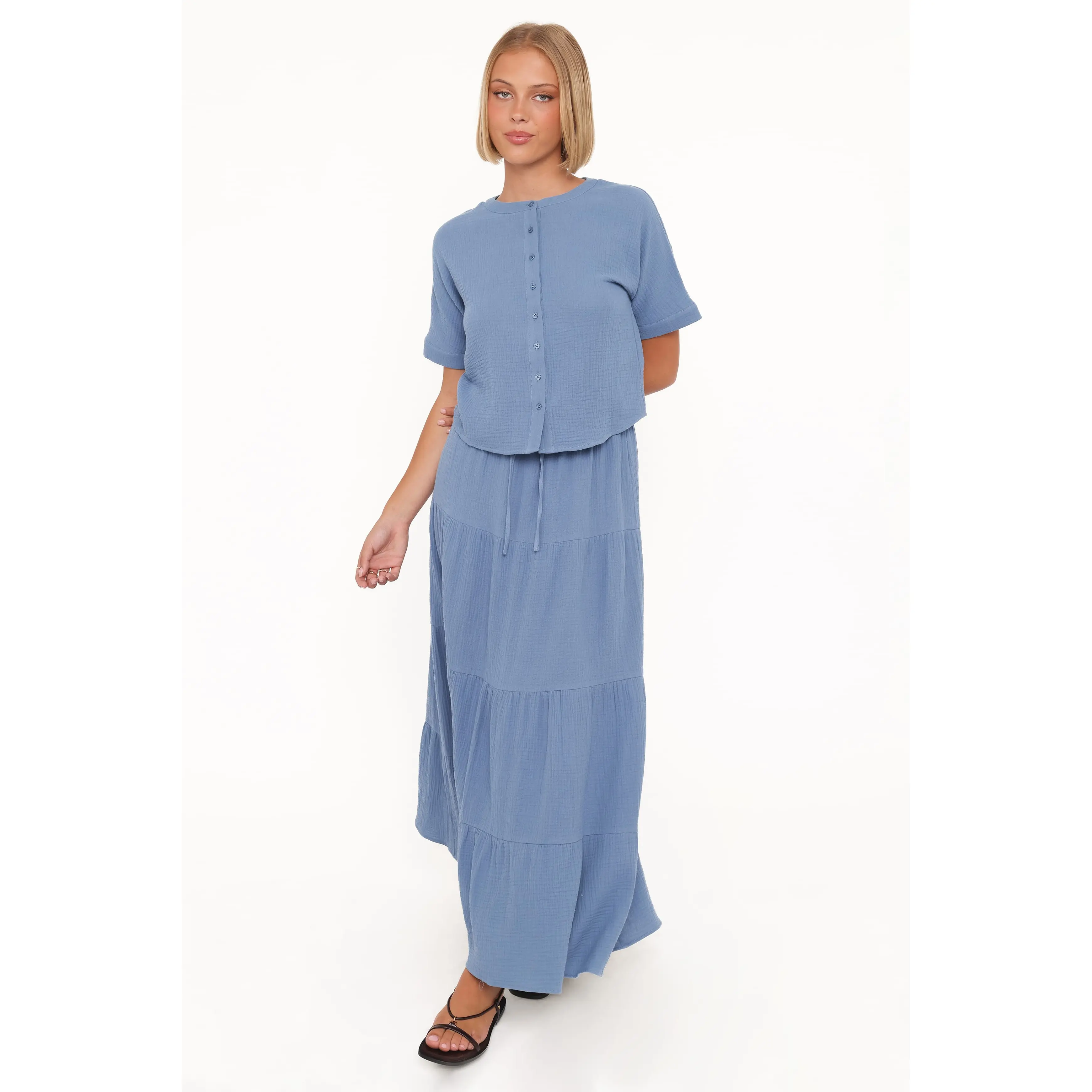 Sophia Skirt Set - Denim Blue