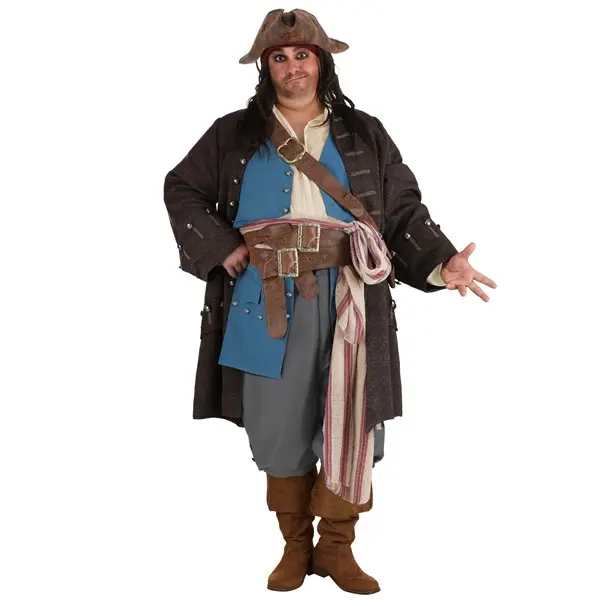 Men's Plus Size Authentic Captain Jack Sparrow Costume (© Disney)