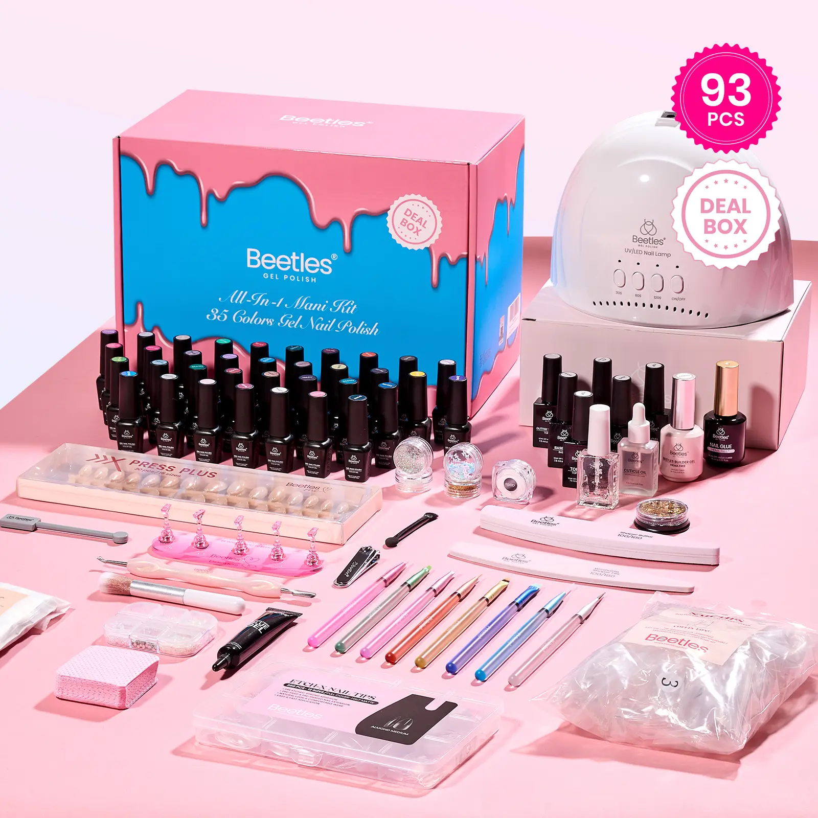 [Exclusive to TikTok] Beetles HEMA-Free Gel Nail Polish Deal Box - Gift Box Nail Polish Kit for Women Girls Gel & Top Base Coat with Brushes & False Nails Tip Must Have Salon at Home #DealsForYouDays