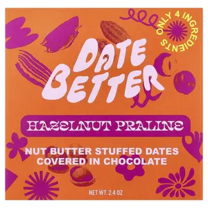Date Better Snacks Dates, Hazelnut Praline, 2.4 oz