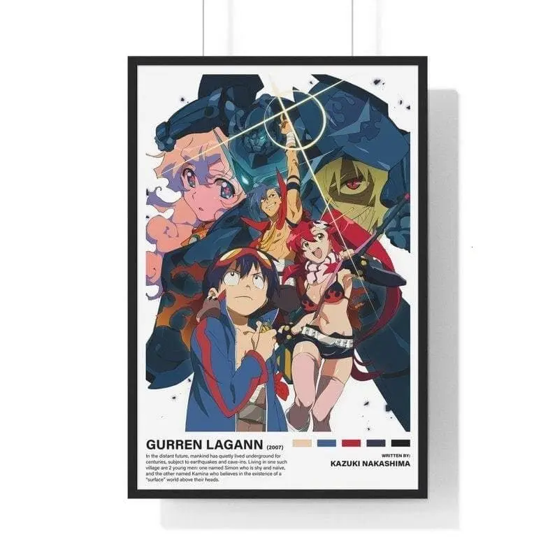Gurren Lagann Sci-Fi Anime Mecha Art Poster - Thick Satin Photo Paper, Unframed Accurate High-Quality Print, Durable Resin Coating Tube, Wall Decor Decoration for Otaku Anime Room Gift