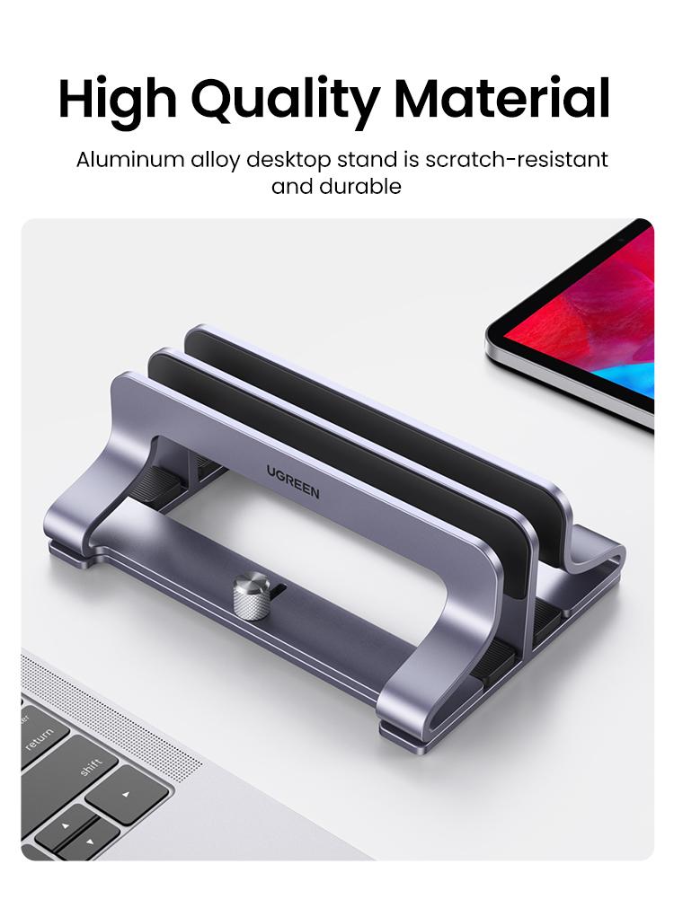 UGREEN Vertical Laptop Stand Holder Desk Single/Dual Aluminum Dock Compatible with MacBook Pro Air Laptop Stand Desktop Adjustable, Lenovo Ideapad, Surface Book, HP Notebook, Dell Chromebook Up to 17.3 Inch-TikTokShopBlackFriday ,TikTokShopHolidayHaul
