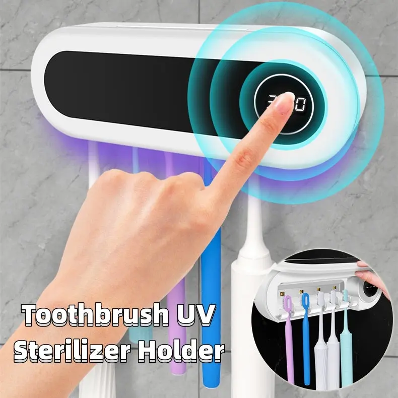 Advanced UV Technology Toothbrush Sterilizer with Digital Display and Large Capacity Battery