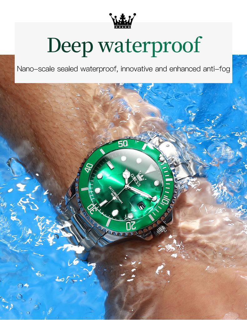 OLEVS Men's Classic Luxury Business Watch with Big Face Multifunction Stainless Steel Wristwatch Water Resistant