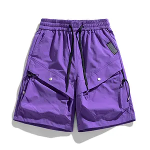 Men’s dopamine cargo shorts — new for summer; water‑repellent, lightly stain‑resistant casual pants; trendy streetwear functional cargo shorts; purple mid‑thigh outdoor sports shorts, unisex