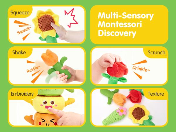hahaland Plush Garden Stacking Toys with Color Matching Planting Play 10 in 1 toddler toys Fine Motor Sensory Emotional Development Montessori Toys for 1 Year Old Boy Girl Holiday Christmas Gift Toddler Stocking Stuffers