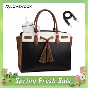 LOVEVOOK Laptop Bag for Women,Work Tote Bag with Large Cup Holder,Leather Computer Bag Teacher Bag Handbag Gifts for Women,er,Leather Computer Bag Teacher Bag Handbag Gifts for Women,TikTokShopStockUp