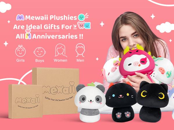 [100+ Styles] MeWaii Mystery Plush Bag – Cute Kawaii Stuffed Toys, Loooong & Mushroom Family Plushie Series, Surprise Gift for Kids, Girls, Boys, Halloween, Birthday Gift
