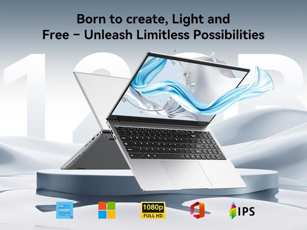 Essential Laptop 15.6" FHD Display Intel Celeron N4000 8GB RAM 256GB SSD Windows 11 Pro for Student Online Class Home Netflix Lightweight Portable