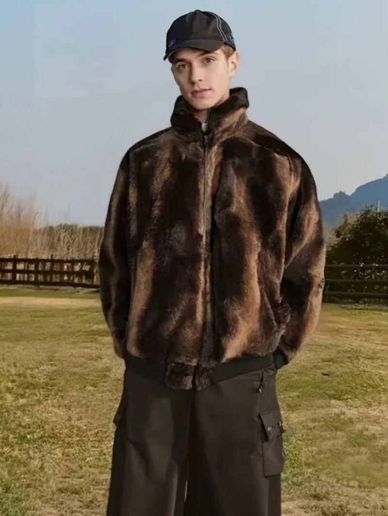 Men's Winter Mink Fur Coat Imitation Mink Velvet Thick Warm Short Hooded Jacket Plus Size Menswear Soft jackets old money outfits 1999 outfits men snow