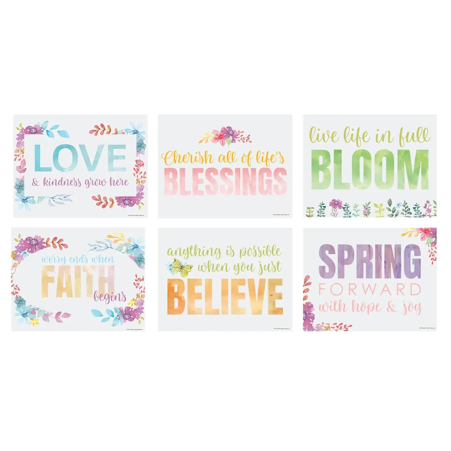 Spring Watercolor Poster Set - 6 Pc.