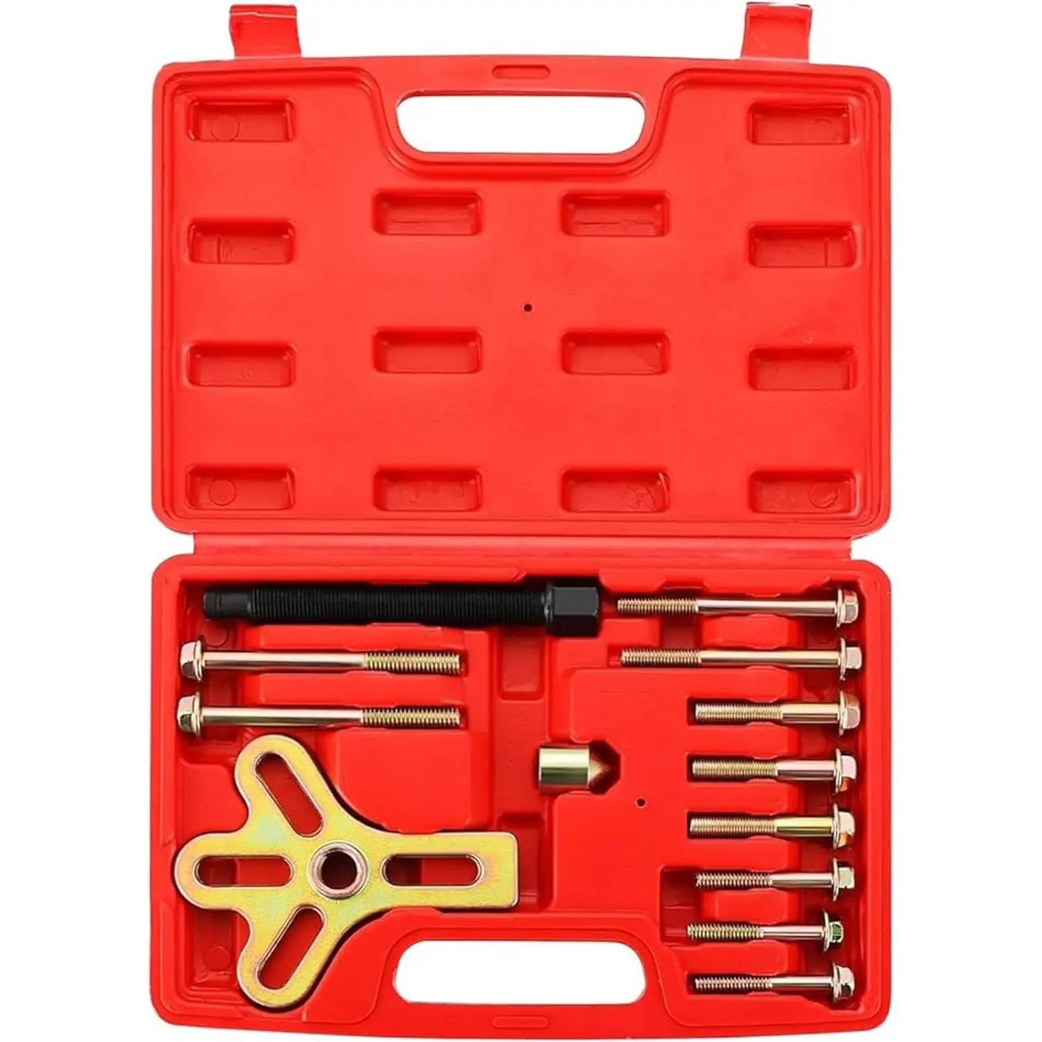 13PCS Harmonic Balancer Steering Wheel Puller Tool Flywheel Puller Crankshaft Pulley Puller Crankshaft Pulley Removal Steering Wheel Pulling Set
