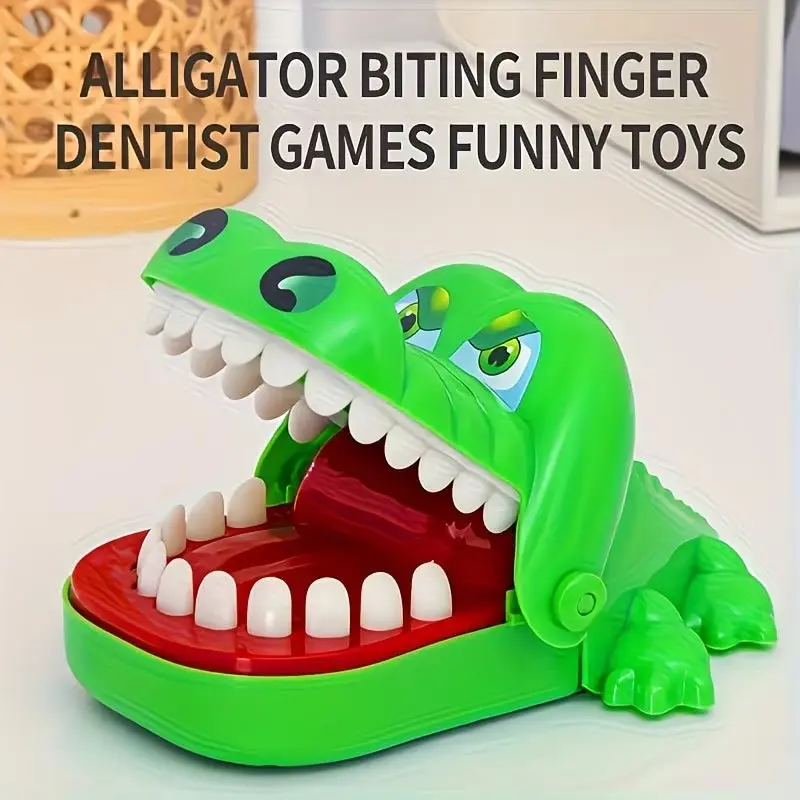 1Pc Crocodile Alligator Dentist Toy Funny Biting Hand Game Thrilling Adventure Style Interactive Entertainment Party Favor Stress Relief For Kids Adults Family Birthday/Halloween/Christmas Gag Gift Prank Board Game