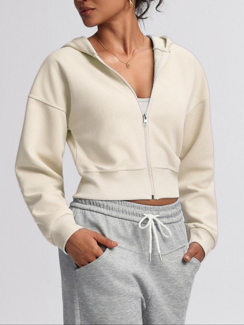 TCVC Womens Zip Up Hoodies Fall Outfits Cropped Sweatshirts Fleece Jackets Casual Hooded Y2k Tops